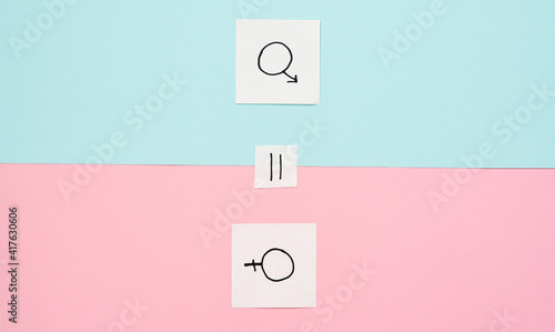Gender sign of man and woman as equality