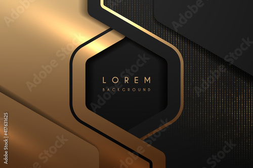 Abstract black and gold luxury background