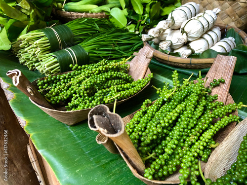 Fresh Thai vegetable in local market. photo