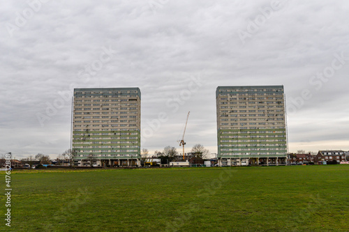 Obraz na płótnie The Fred Wigg and John Walsh buildings in Leytonstone w salonie