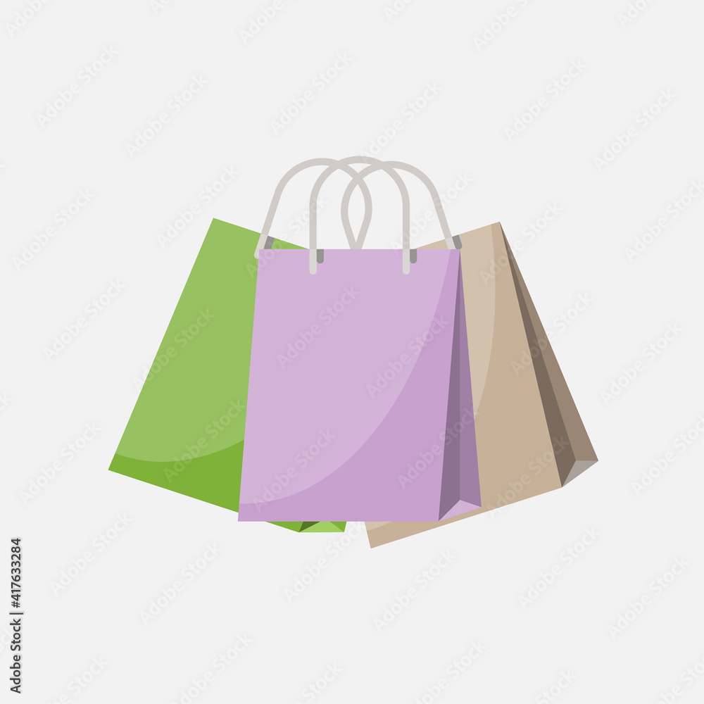 Paper bag, shopping and marketing vector icon
