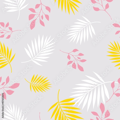 Tropical palm leaf illustration background