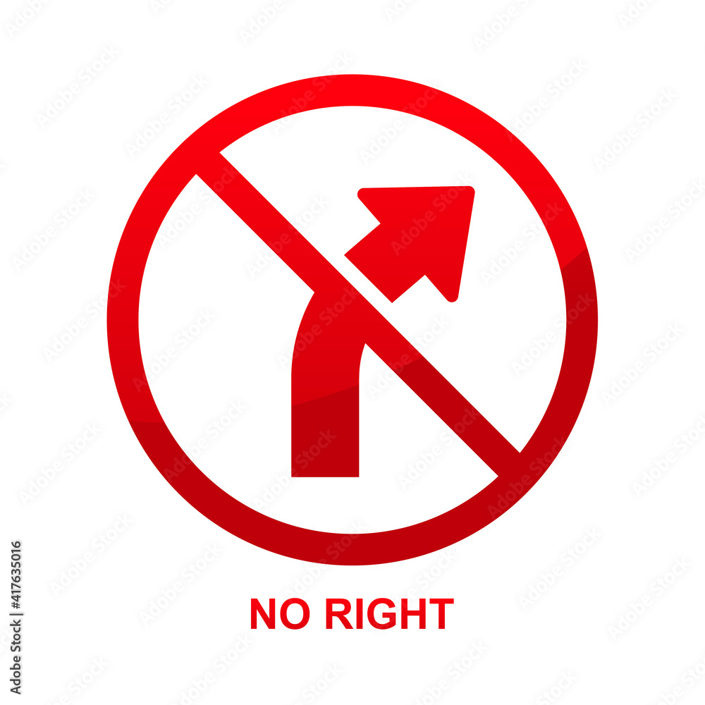 No right sign isolated on white background vector illustration. No right sign isolated on white background vector illustration.