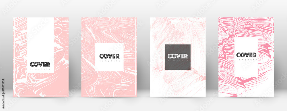 Cover page design template. Hipster brochure layout. Captivating trendy abstract cover page. Pink an