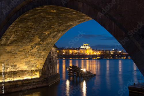 bridge in the night / Charles bridge, Prague, Czech Republic