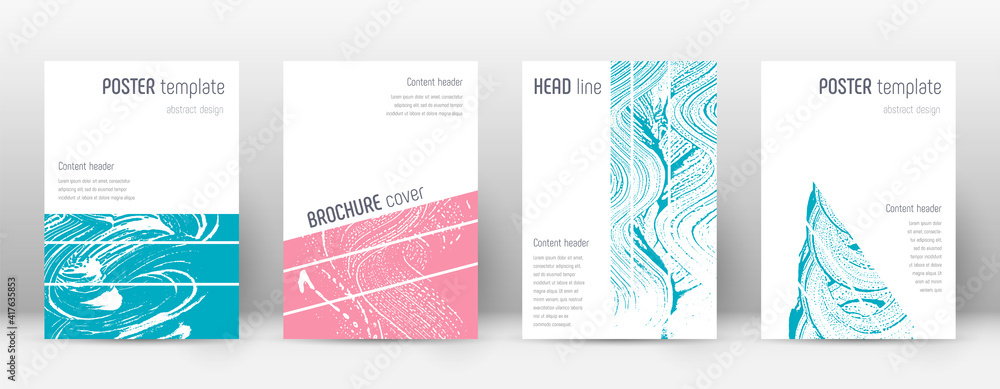 Cover page design template. Geometric brochure layout. Bold trendy abstract cover page. Pink and blu