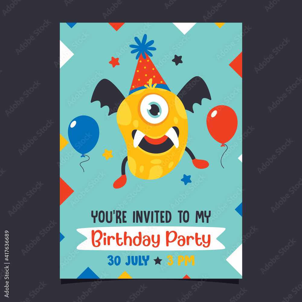 Cute Colorful Birthday Card Template