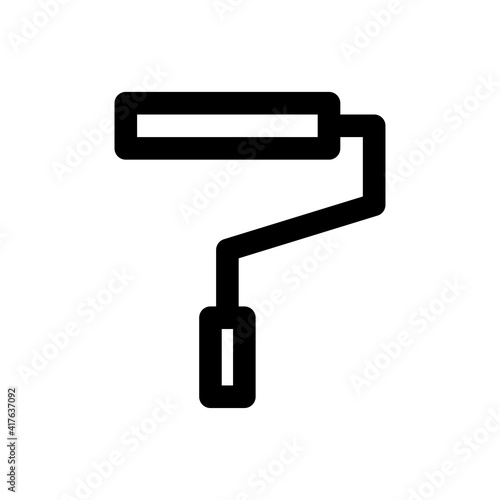 paint roller icon line style vector