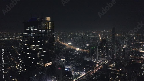 Wallpaper Mural Aerial view of Bangkok at Night Torontodigital.ca