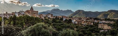 Fotografie panorama of a village in the  mountains of majorca