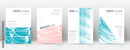 Cover page design template. Geometric brochure layout. Bold trendy abstract cover page. Pink and blu