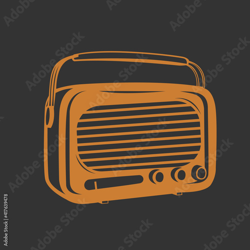 Radio Classic Logo Design Vector