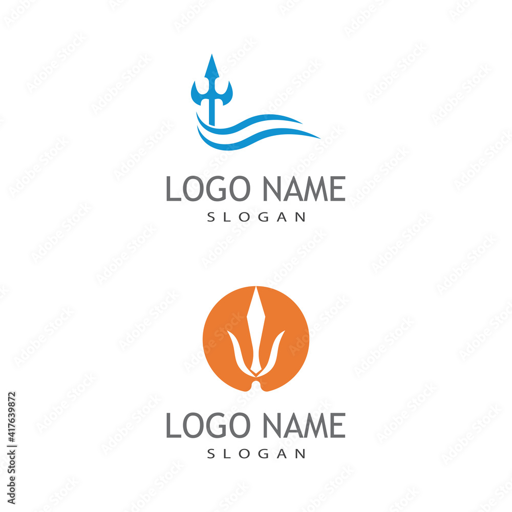 Obraz premium Trident Logo Template vector icon illustration design