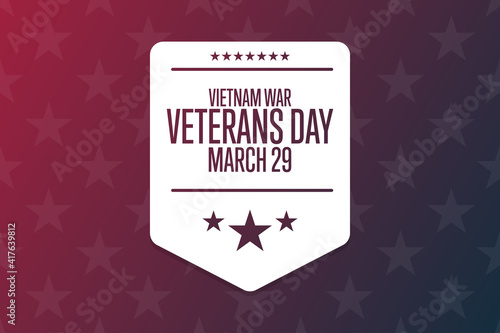 National Vietnam War Veterans Day. March 29. Holiday concept. Template for background, banner, card, poster with text inscription. Vector EPS10 illustration.