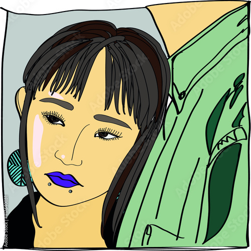 portrait of an asian girl with a boyfriend