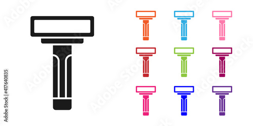 Black Shaving razor icon isolated on white background. Set icons colorful. Vector.