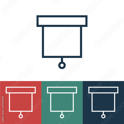 Linear vector icon with fabric for projector