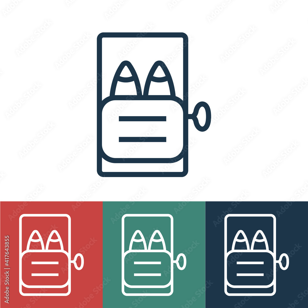 Linear vector icon with sprats Linear vector icon with sprats