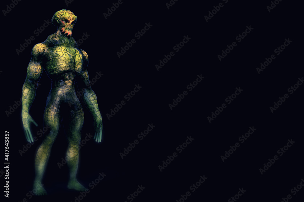 Alien Reptile ET Creature on black Background. Extremeley detailed 3d illustration. Alien Reptile ET Creature on black Background. Extremeley detailed 3d illustration.
