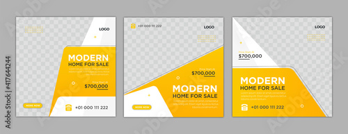 Real Estate Social Media Post Template. Elegant of Real Estate or Home Sale Social Media Promotion