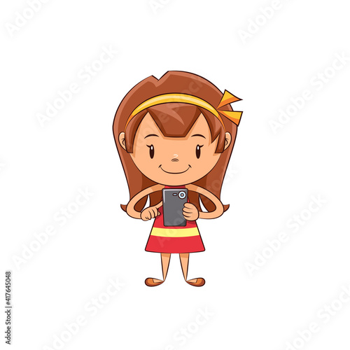 Girl playing smartphone
