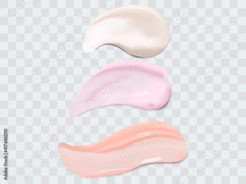 Cream texture stroke isolated on transparent background. Facial creme, foam, gel or body lotion skincare icon.
