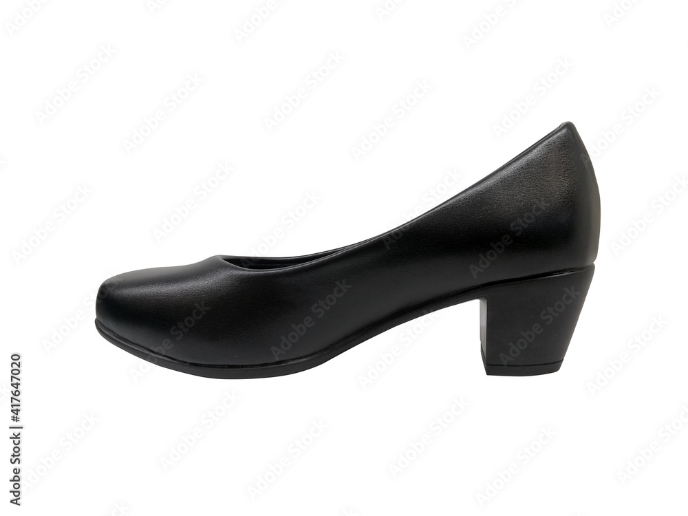 Women's black high heel shoe isolated on white background with clipping path. Women's black high heel shoe isolated on white background with clipping path.