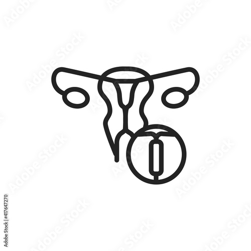 Contraceptive spiral color line icon. Outline pictogram for web page.