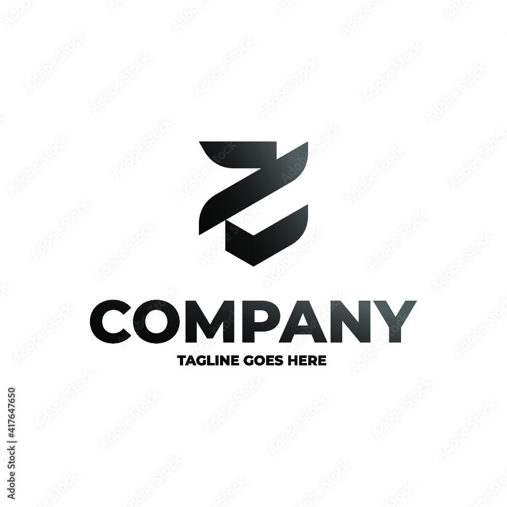 company logo with initial Z and emblem shape company logo with initial Z and emblem shape
