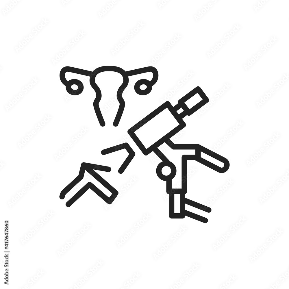 Colposcopy line icon. Outline pictogram for web page.