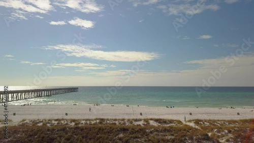 533 Panama City Florida beach overlook aerial going up