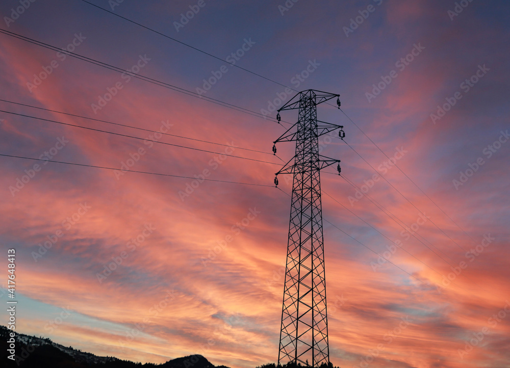 High voltage transmission lines for electric power