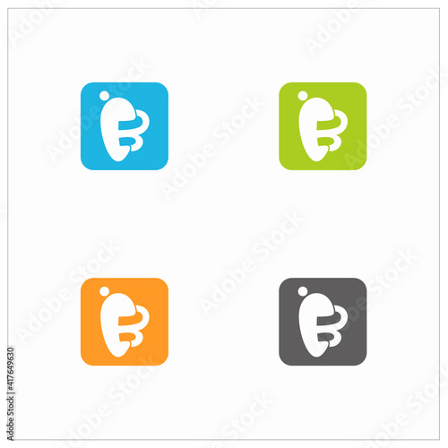 simple bee logo vector design