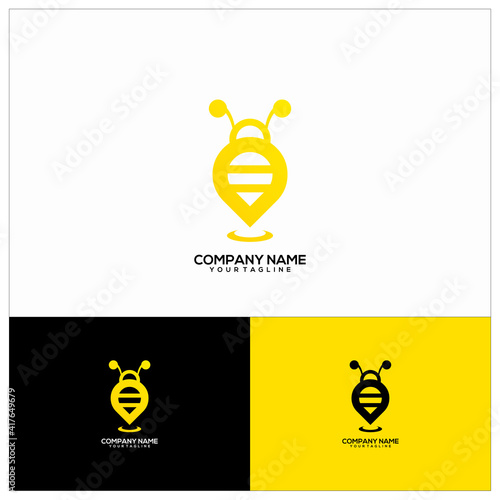 simple bee logo vector design
