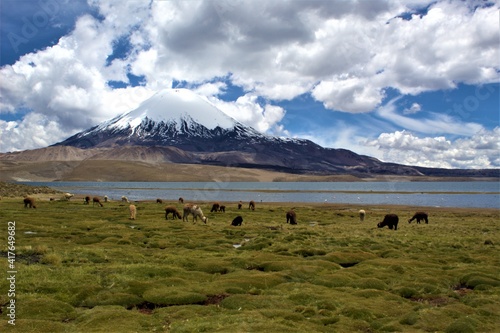 landscape with lake and clouds