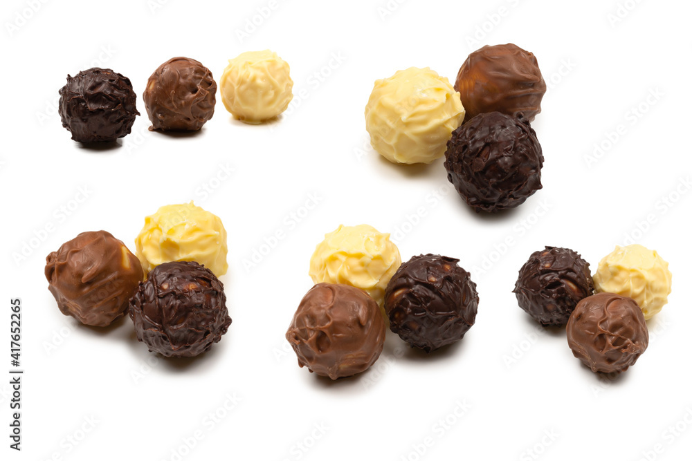 Chocolate truffle isolated on white background. Chocolate truffle isolated on white background.