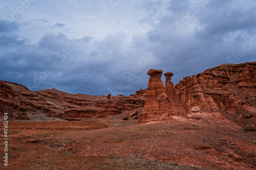 The Narman Peribacalari Fairy Chimneys in the Narman province of Erzurum TURKEY. January 2021