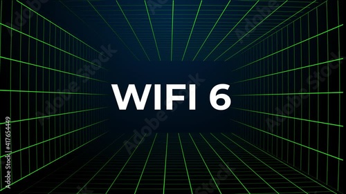 An animation of high speed Wifi 6 with cc lens grid effect.