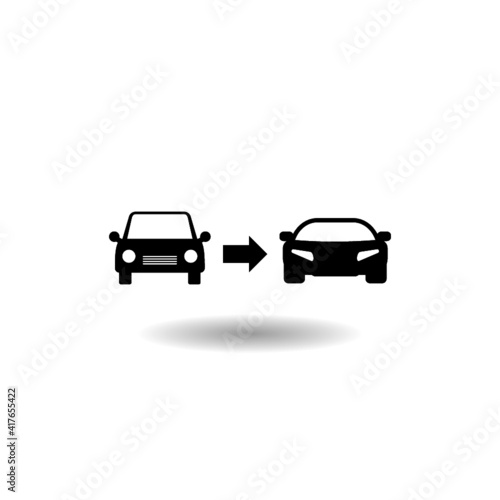 Old car for new icon with shadow