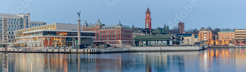 Fotografia Night view from town hall of Helsingborg, Sweden