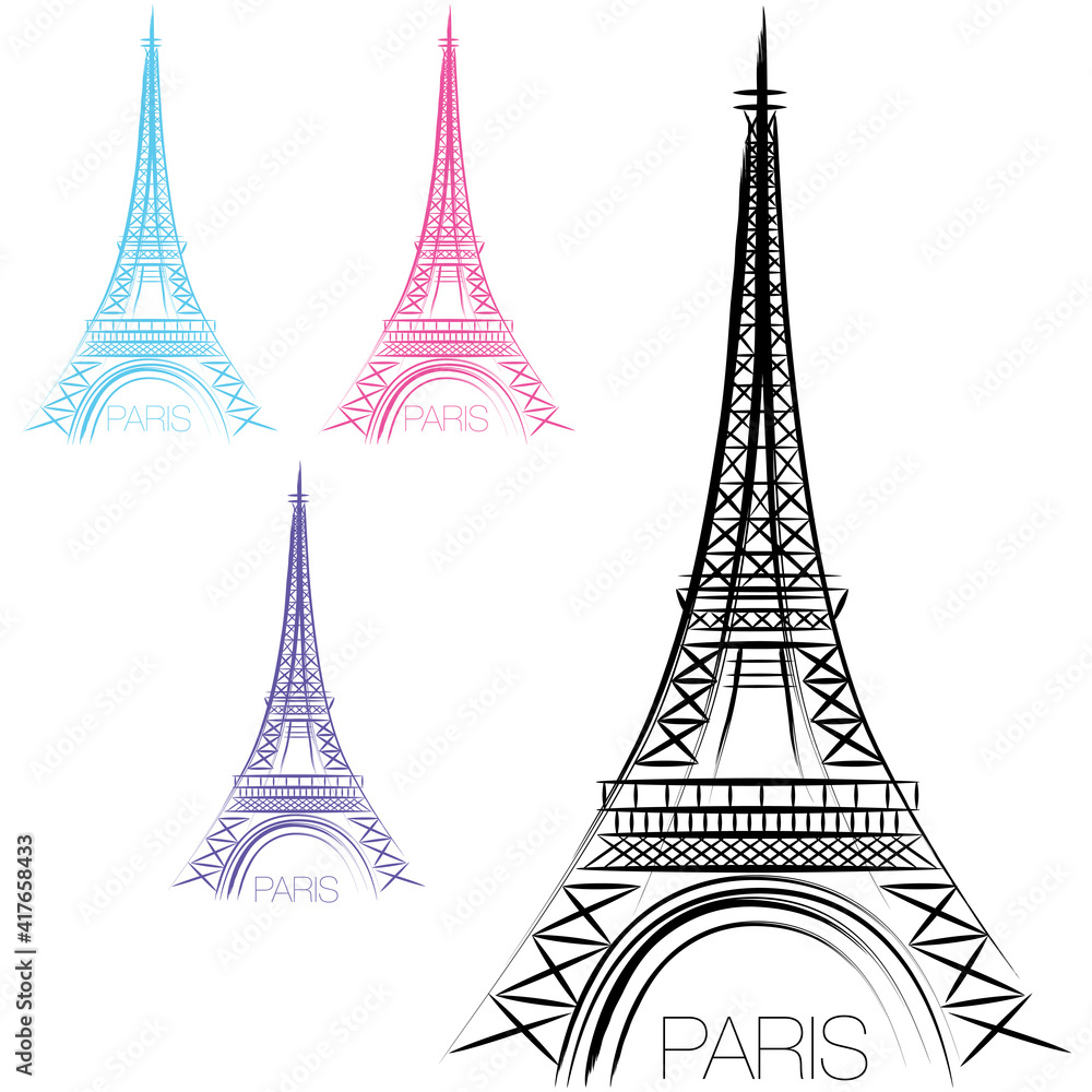 Brushstroke Paris Eiffel Tower Icon