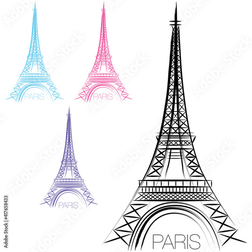 Brushstroke Paris Eiffel Tower Icon
