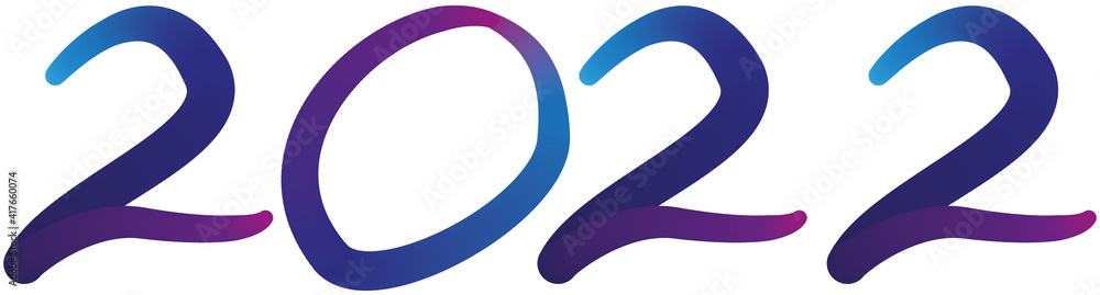 New year poster design. Decorate numbers 2022 with colorful brush strokes effect. Vector illustration. New year poster design. Decorate numbers 2022 with colorful brush strokes effect. Vector illustration.