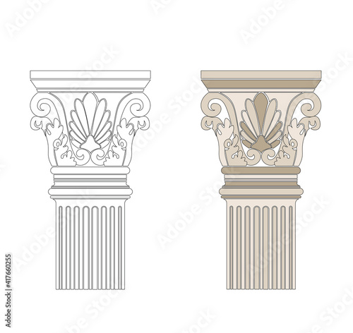 ANCIENT ROMAN AND HISTORICAL CLASSIC DECORATIONS GOTHIC COLUMNS AND FRIEZES IN ANCIENT VENICE STYLE