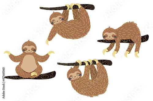 Cute cartoon sloth