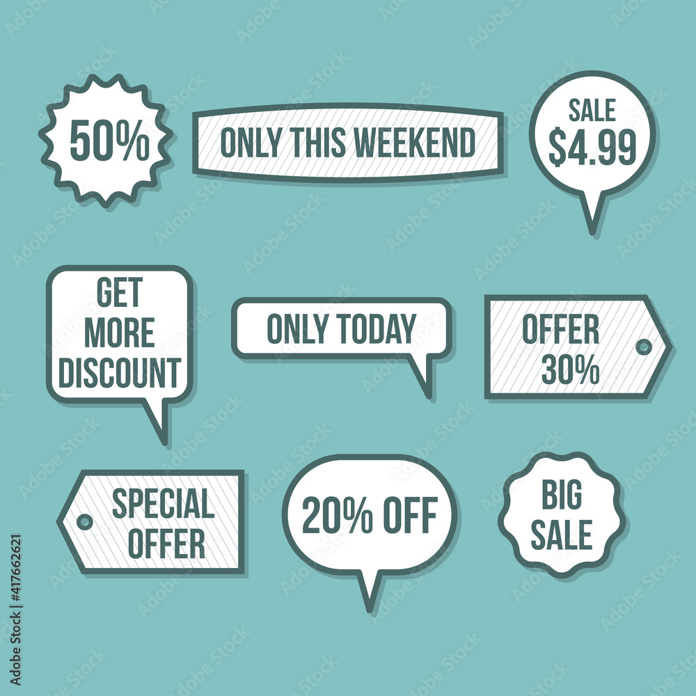 Obraz premium Promotion Sale Labels Ribbons Best Offers Icon Set