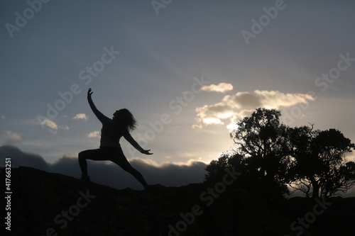 yoga meditation in the mountain