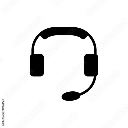 Call Center glyph icon. Support sign