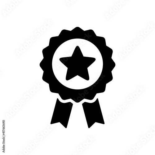 Ribbon award best seller glyph icon