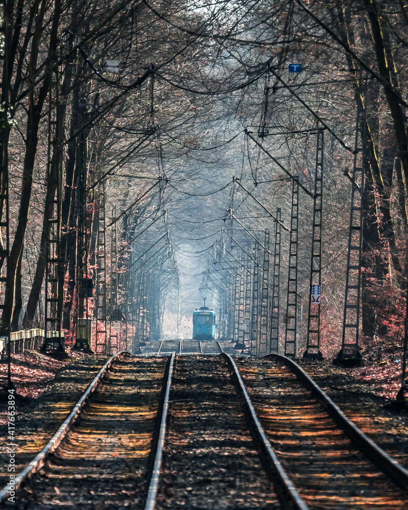 Fototapeta premium railway in the city